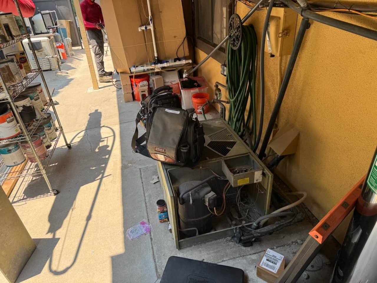 Technician performing diagnostics